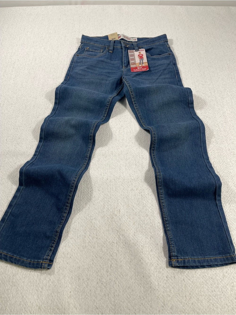 Levi's 511 Boys Slim Blue Denim Jeans Sz 12 26W 27L Stretch Adj Waist.SKU#0697